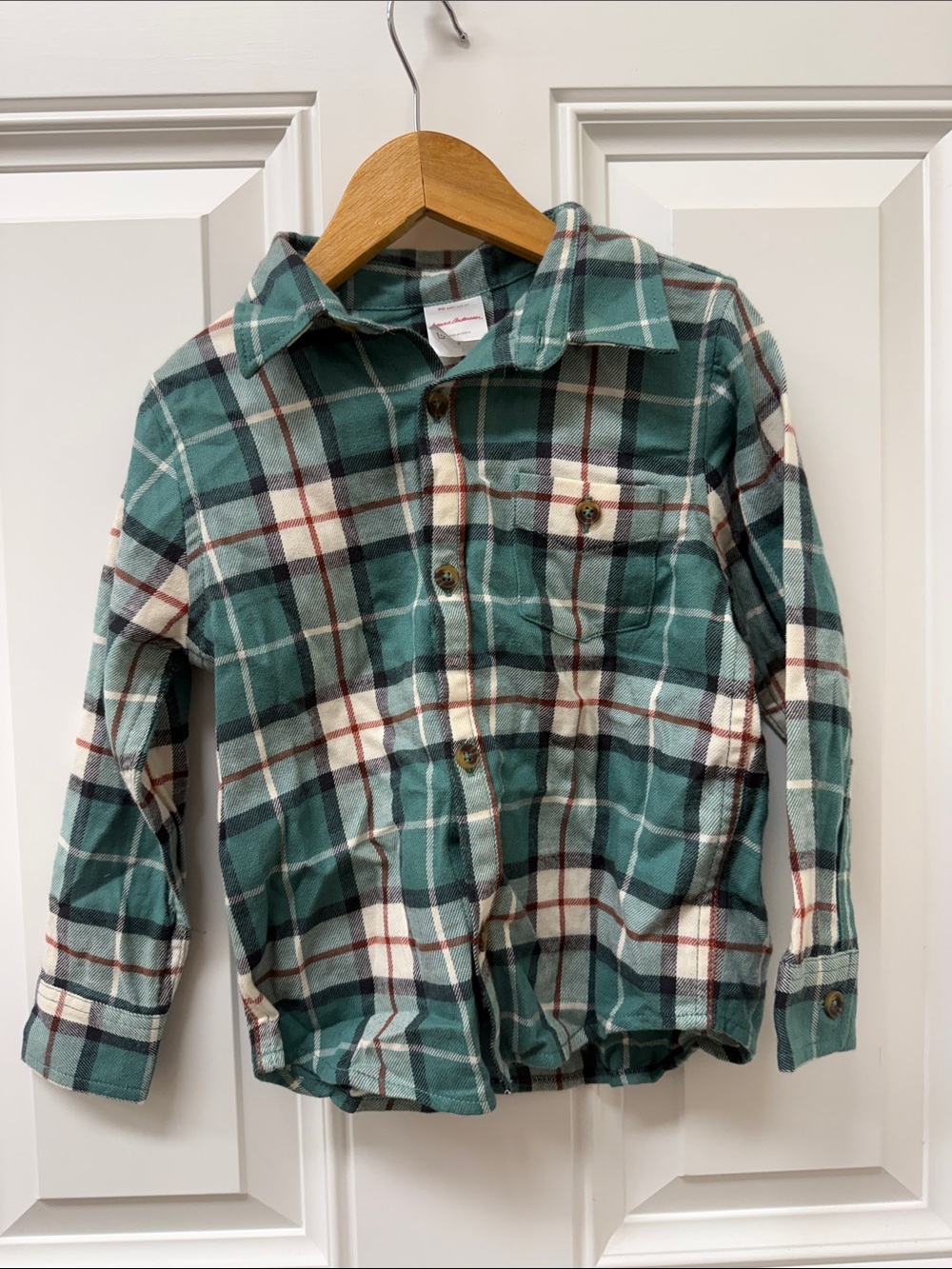 Hanna Andersson Teal Plaid Button-Down Shirt